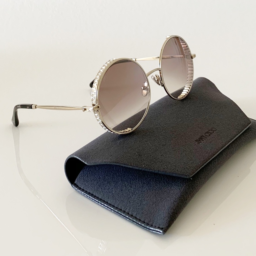 Jimmy Choo Silver and Black Sunglasses